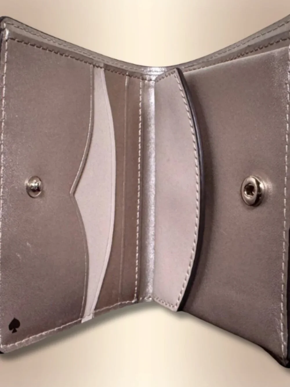 Kate Spade Nadine Small Bifold Wallet Metallic Blush 977 Leather NWT MSRP119